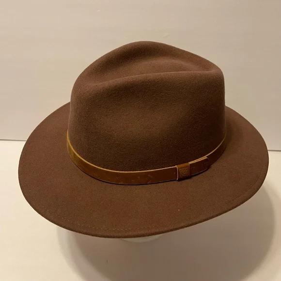 BRIXTON Messer Felted Wool Hat L ??? Messer Packable Wool Felt Fedora Hat - Khaki – Village Hat Shop main image 3